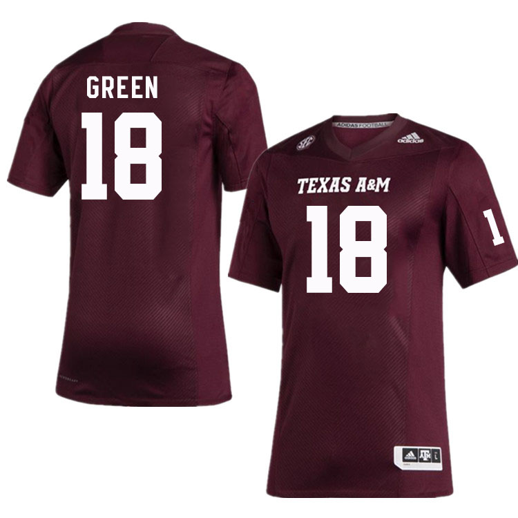 Men #18 Donovan Green Texas A&M Aggies College Football Jerseys Stitched Sale-Maroon